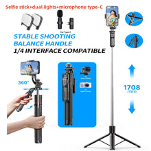 MEUYAG Selfie Stick Tripod with 1708mm Long Monopod Fill Light