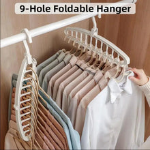 9 Hole Foldable Hanger Wardrobe Space Saving Storage For Clothes Drying