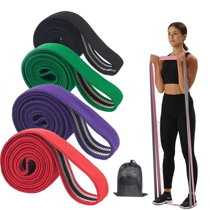 Elastic Fabric Long Resistance Bands Stretch for Exercise Set for