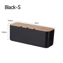 Bamboo Cover Cable Management Box Wire Junction Board Storage Hide