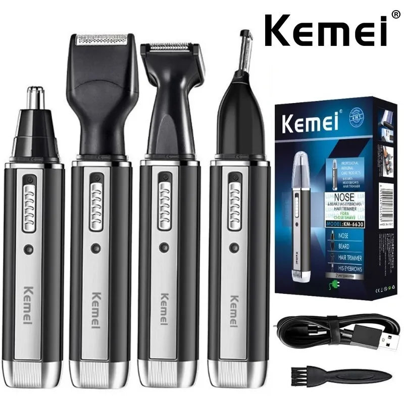 KM-6630 Kemei Trimmer for Men Electric Nose and Ear Rechargeable for