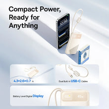 Baseus 45W Power Bank 10000mAh 20000mAh Built-In Dual USB-C Cable Fast