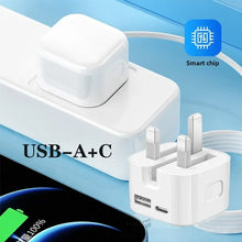 Super Charging Dual Ports PD A+C 20W 35W UK GB Home Travel USB C