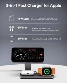 3 in 1 Wireless Charging Station for Apple Devices, Magnetic Foldable