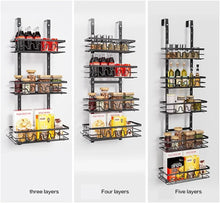 4/5-Tier Over The Door Pantry Organizer, Metal Hanging Spice Rack