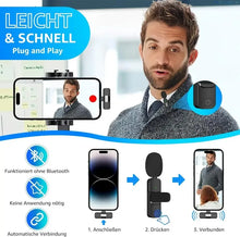 Wireless Lavalier Microphone Mini Mic for iPhone Android Live Broadcast