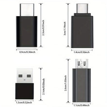 8pcs USB to USB C Adapter, USB Type C Female to USB Micro USB to USB C