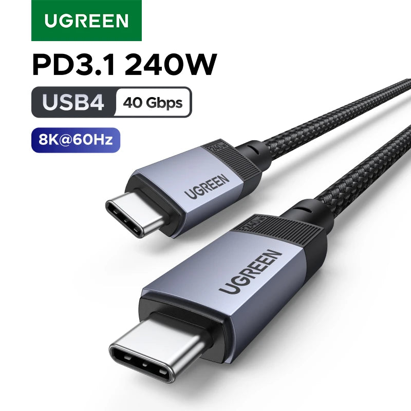 UGREEN USB4 USB C to USB C Cable 40Gbps 8K 240W PD3.1 Fast Charging