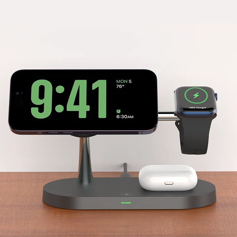 3 in 1 Wireless Charger Stand For iPhone 12/13/14/15/16/17 Fast