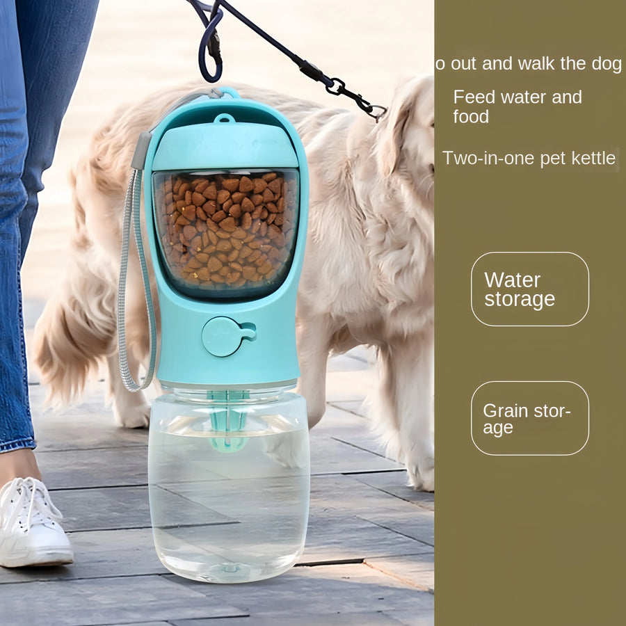 Portable Dog Cat Water Bottle with Storage Food and Container for Puppy