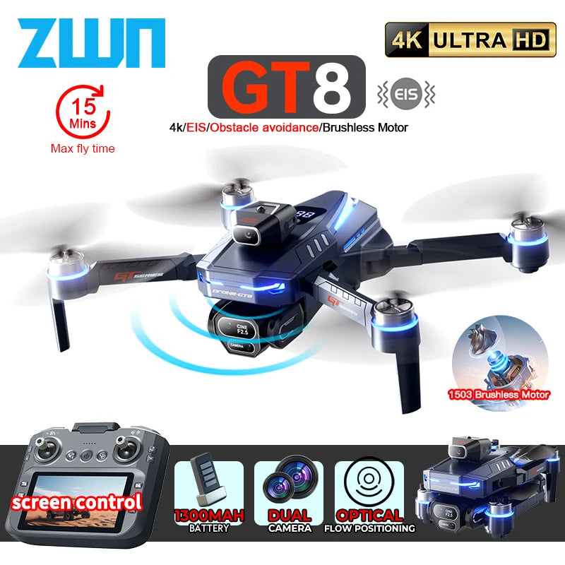 GT8 Mini Drone 4K HD Camera Aerial Aircraft Screen Remote Obstacle