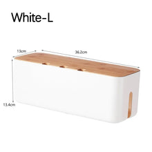 Cable Management Box Bamboo Cover Wire Junction Board Storage Hide