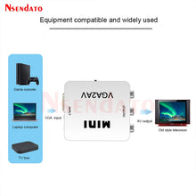 1080P Mini Video Convertor VGA to RCA AV Converter Conversor with 3.5mm