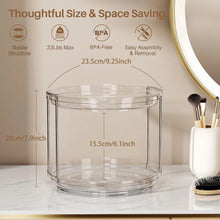 1set 2 Tier Lazy Susan Turntable Organizer 9.25'' Rotating Spice Rack