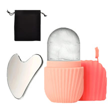 3-piece facial cleansing tool, stainless steel heart-shaped scraping
