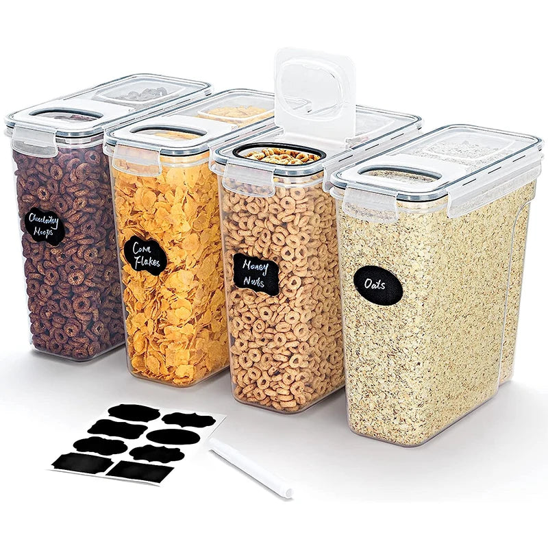 4L Cereal Storage Containers with Lids 1/2/4pcs Airtight Food