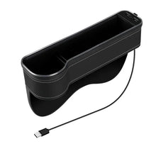 Car Crevice Storage Box with 2 USB Charger Colorful LED Seat Gap Slit