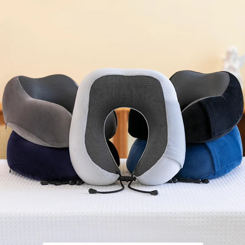 U Shaped Memory Foam Neck Pillows Soft Travel Pillow Massage Sleeping