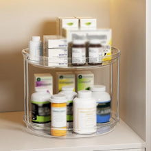 1set 2 Tier Lazy Susan Turntable Organizer 9.25'' Rotating Spice Rack