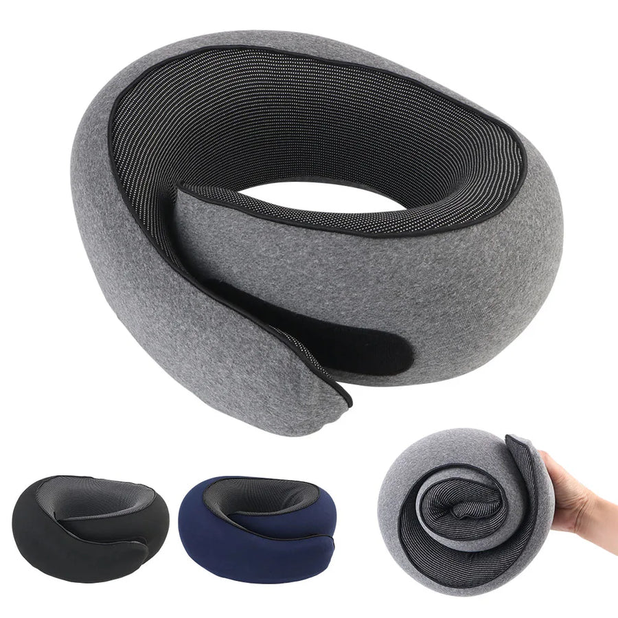 Portable U-shaped Pillow Memory Foam Snail Soft Noon Break Sleep