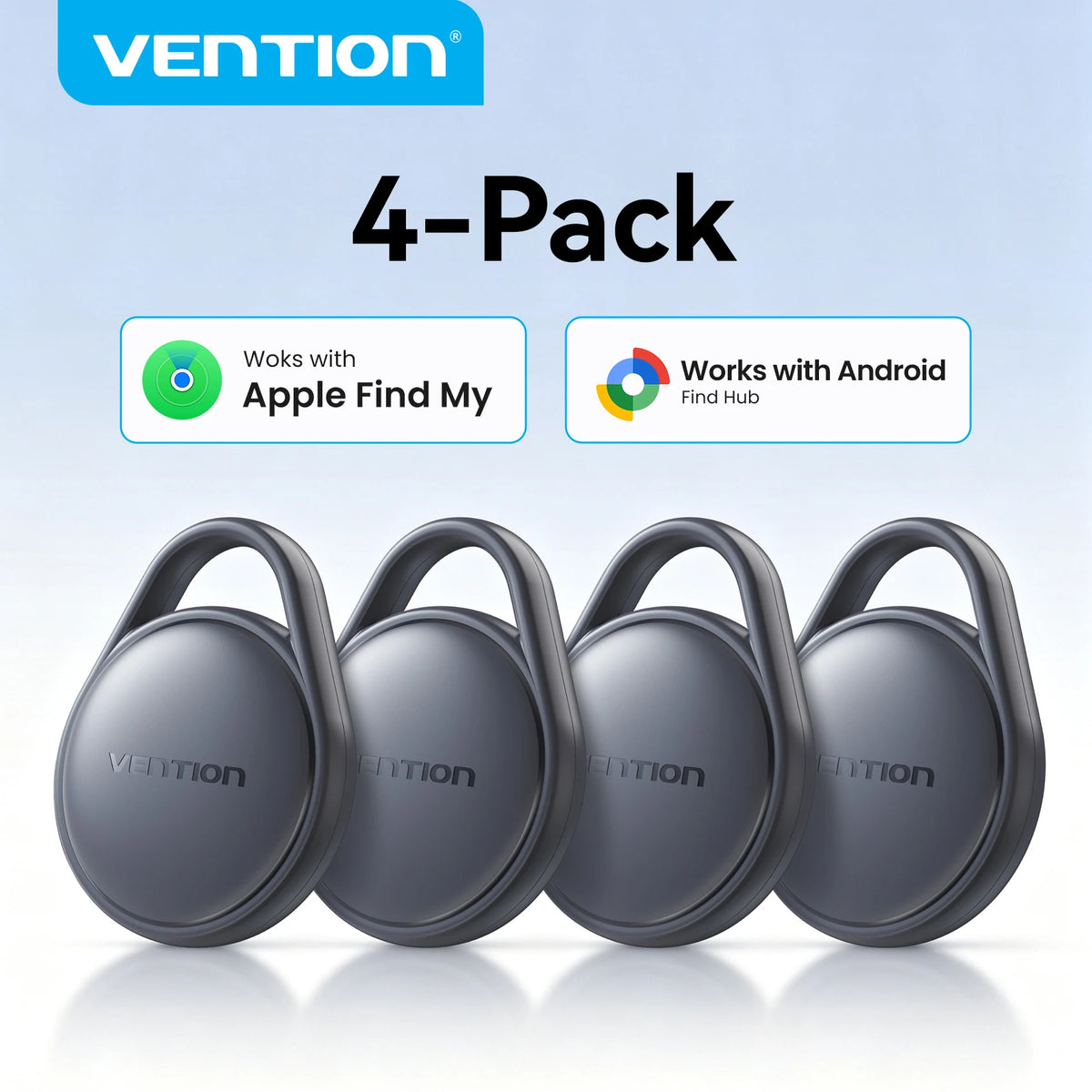 Vention 4-Pack Anti-Lost Tracker Smart Bluetooth Locator Up to 1 Year