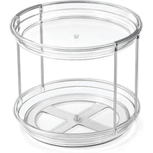 1set 2 Tier Lazy Susan Turntable Organizer 9.25'' Rotating Spice Rack