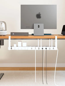 Under Desk Cable Management Tray,Extendable Sturdy Steel Cord Hider