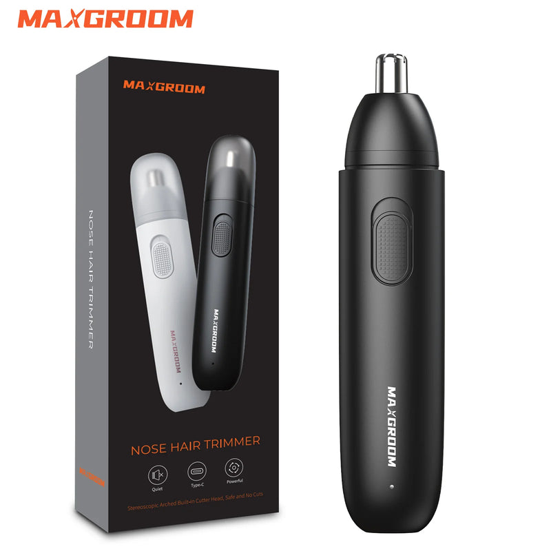 MAXGROOM Nose Hair Trimmer for Men Rechargeable 360 Rotating Dual-Blade