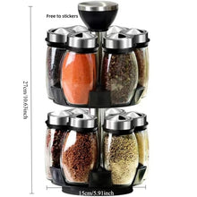 Rotating Spice Jar Set Rack, 360 Degree Bracket, Empty 6/12 Jars