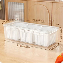 1 Set of Food Storage Containers Square Transparent Compartments for
