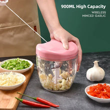 Crusher Vegetable Onion Cutter Kitchen Cooking 500/900ML Manual Meat