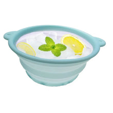 1PC Portable Foldable Silicone Ice Basin with Built-in Tray for