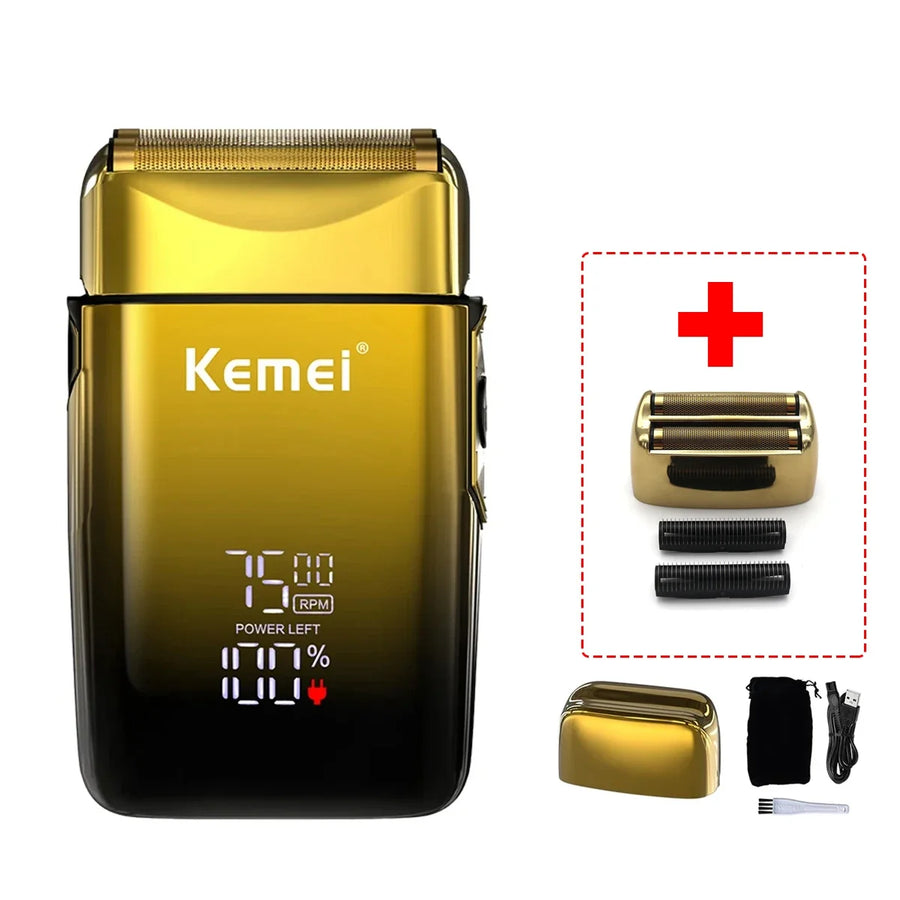 Kemei KM-TX10 Electric Shaver Hair Rechargeable Beard Foil Razor for