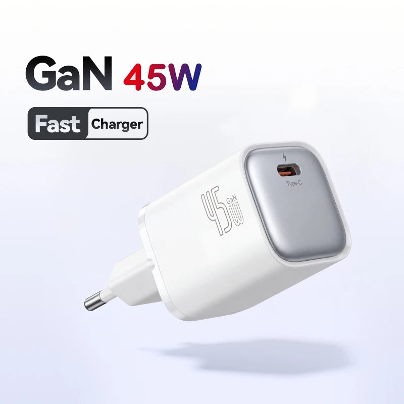 GaN Charger 45W EU Plug PD Charge USB-C Fast Charging For iPhone 17 16