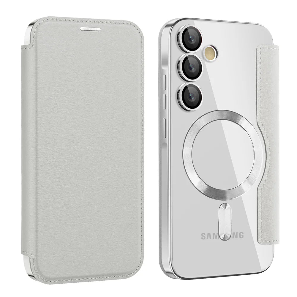 Luxury Flip Leather Card Clip Magnetic Phone Case for Samsung S26 S25