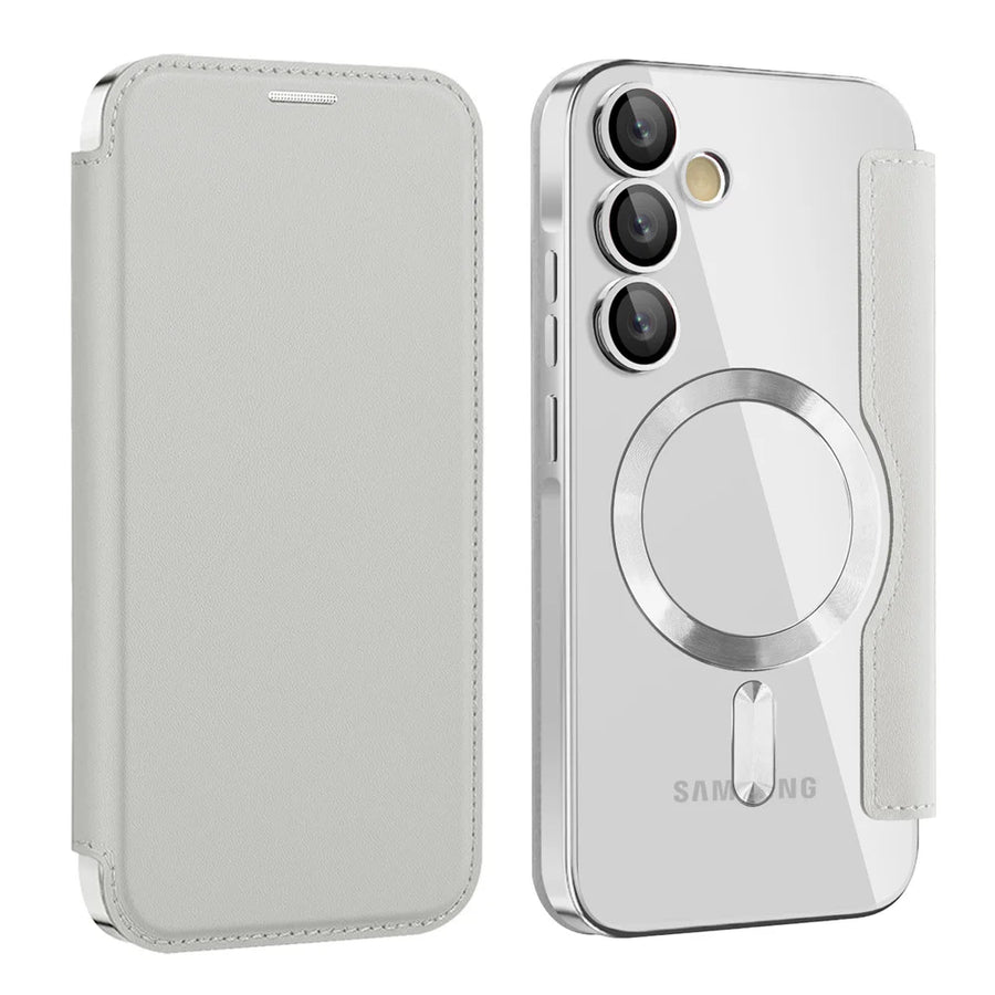 Luxury Flip Leather Card Clip Magnetic Phone Case for Samsung S26 S25