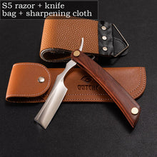 Men's Manual Vintage Shaving Razor Stainless Steel Blade with Ebony