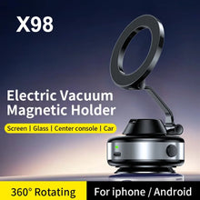 X98 Electric Vacuum Suction Cup Car Phone Holder 360°Rotation Strong
