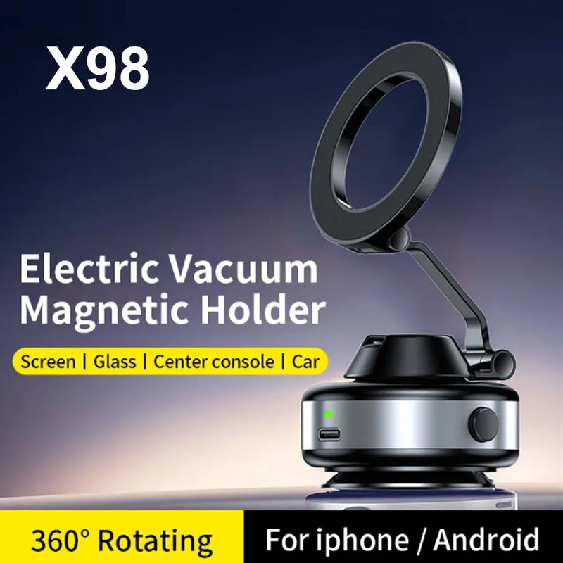 X98 Electric Vacuum Suction Cup Car Phone Holder 360°Rotation Strong